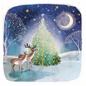 Moonlit Tree Christmas Card